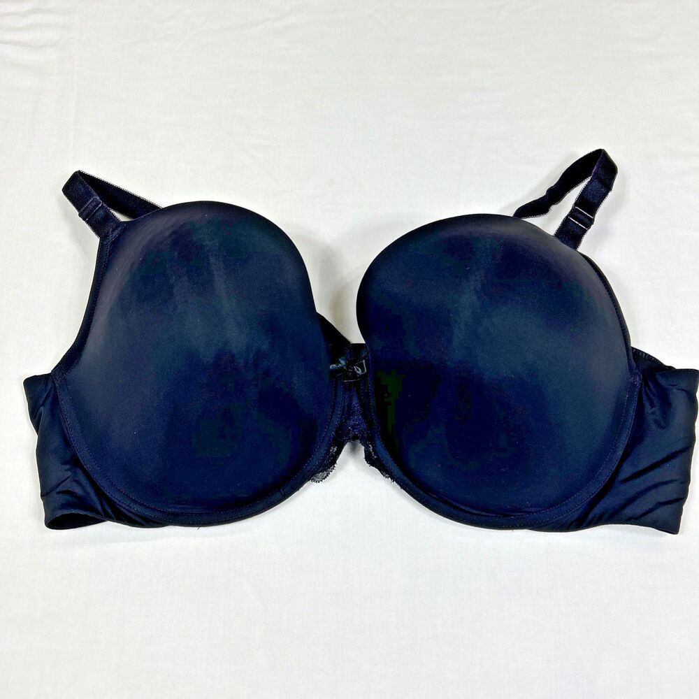 Torrid Curve Women's 46D Push Up T-Shirt Bra Black Underwire Back Smoothing